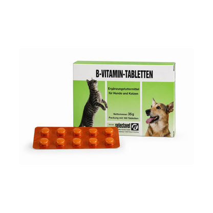 Selectavet B-Vitamin-Tabletten für Hunde und Katzen, 100 Stück – Ergänzungsfuttermittel