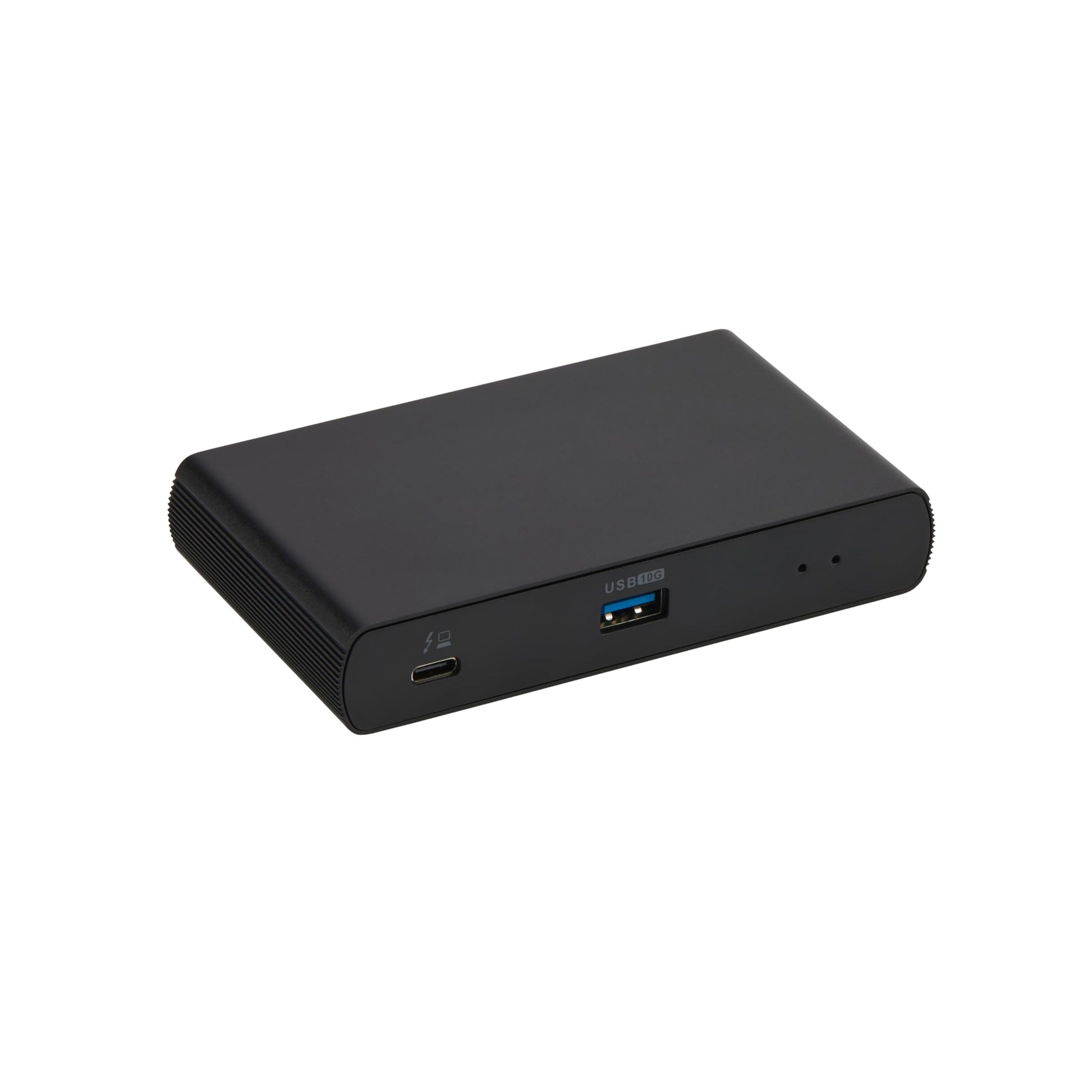 Amazon Basics Thunderbolt 4 Dockingstation – Dual-Display, Schwarz, EU. Rechteckiges Gerät zur Peripherie-Anbindung.