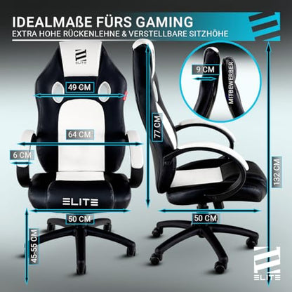 ELITE MG100 Exodus ergonomischer Gamingstuhl - Weiss/Pink