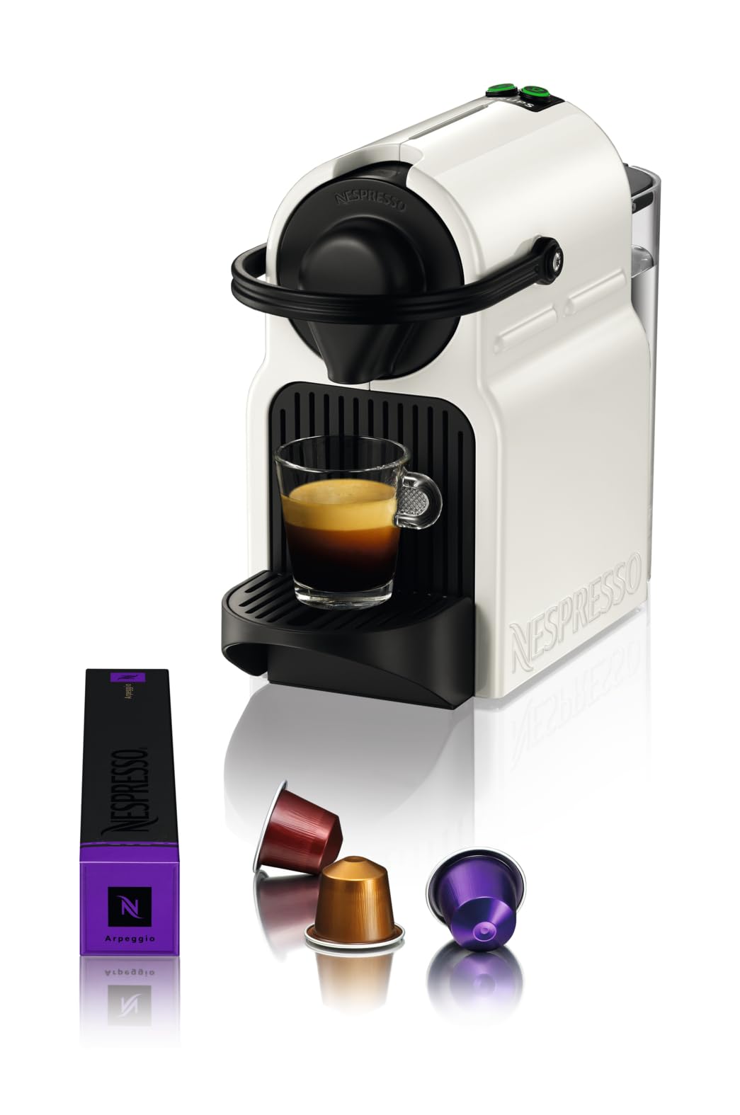 Nespresso Inissia Kapselmaschine Schwarz mit 19 bar Druck für Espresso und Longkaffee