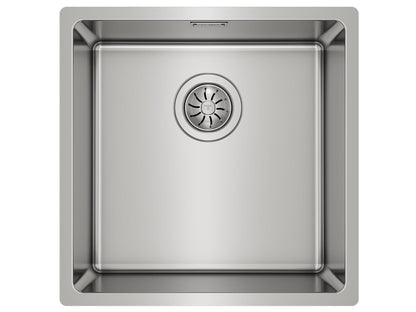 TEKA BE LINEA RS15 Unterbauspüle - Becken 40x40 cm. Quadratisches Edelstahlbecken in Silber für die Küche zum Spülen.