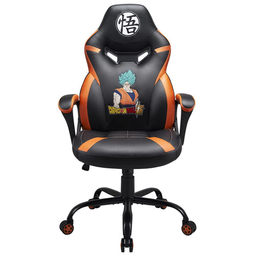 SUBSONIC DBZ Dragon Ball Z Gaming-Stuhl - Schwarz Junior, ergonomischer Stuhl mit hohem Rücken und Armlehnen für komfortables Gaming.