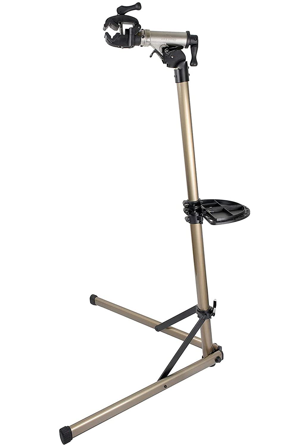 BIKE HAND E-Bike Montageständer – 50kg Aluminium, silbernes Gestell. Hält E-Bikes bis 50kg für Wartungs- und Reparaturarbeiten.