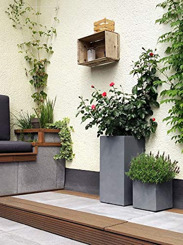 Pflanzwerk® Tower Pflanzkübel Grau 60x28x28cm - Frostbeständig