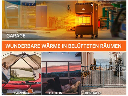 HOMELUX Gasheizung Infrarot 4200 W - Innenraum inkl. Schlauchset