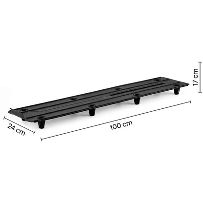 BURI Balkonkasten 100 cm mit Wasserspeicher, 6er Set, Anthrazit