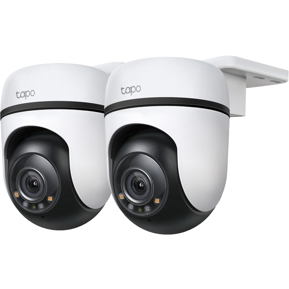 Tapo C510W WLAN Überwachungskamera für den Aussenbereich, 2er-Pack mit 360° Schwenkfunktion und Farbnachtsicht