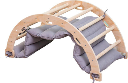 Buxibo Kletterbogen Montessori Klettergerüst aus Holz mit Kissen