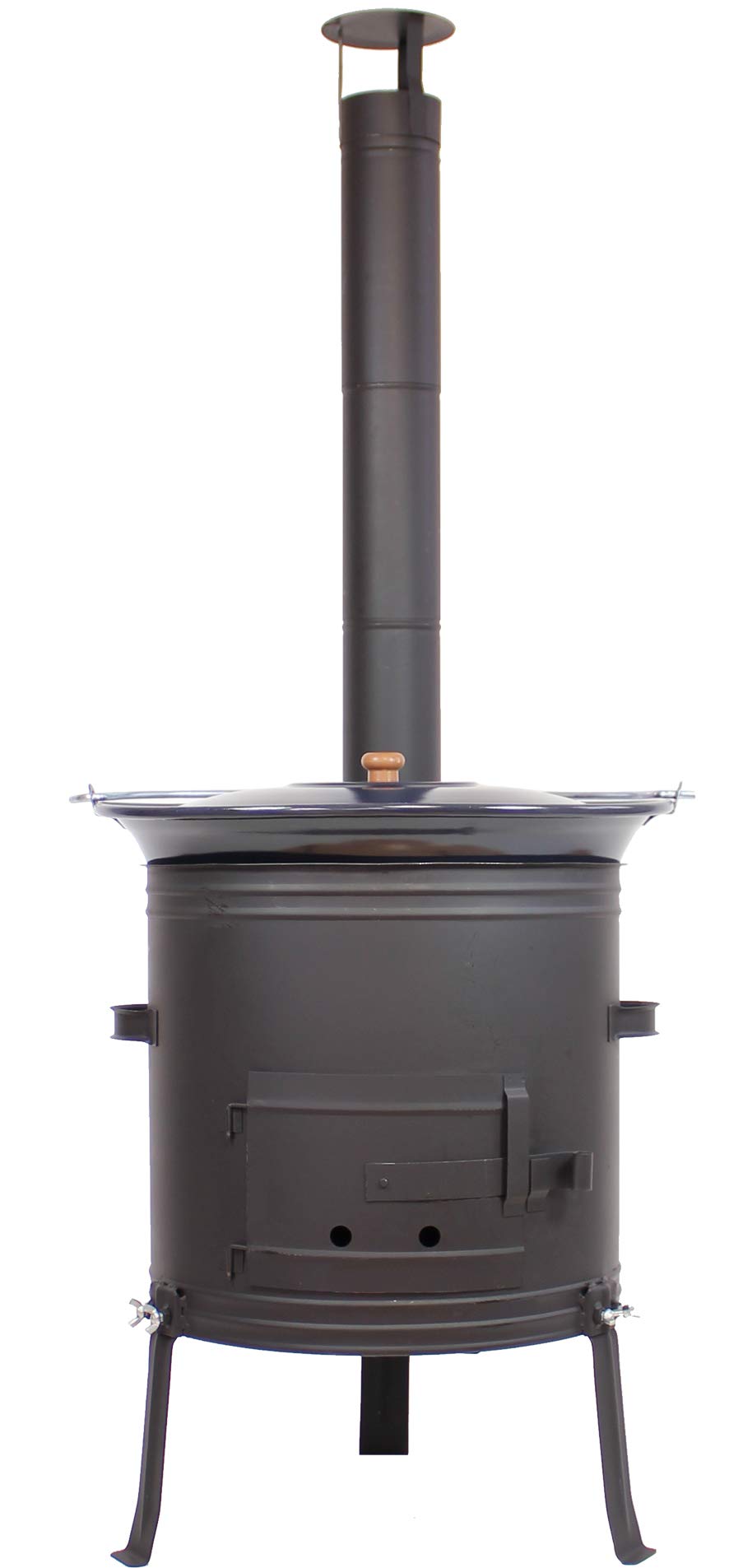 GRILLPLANET Gulaschkessel Gulaschkanone, runder 30L emaillierter Kessel. Zur Zubereitung von Gulasch oder Eintöpfen über offenem Feuer.