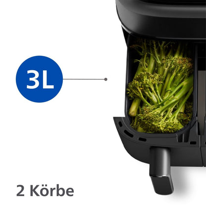 Philips Dual Basket Airfryer NA350/03 – 9L Heissluftfriteuse