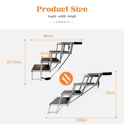 Bounabay Hundetreppe Auto - 4 Stufen Klappbar Aluminium
