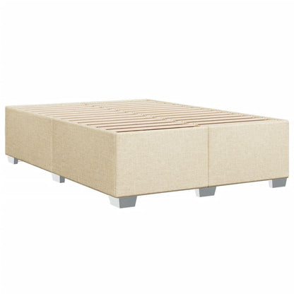 vidaXL Modernes Polsterbett Doppelbett - Creme 160x200cm Stoff