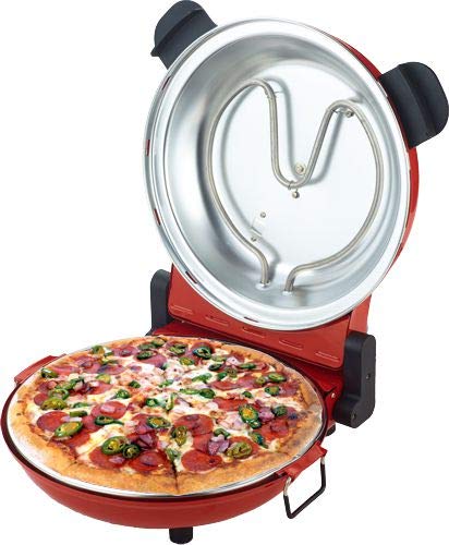 Sirge OSOLEMIO Pizzaofen 1200W - Schwarzer Stein, Rot