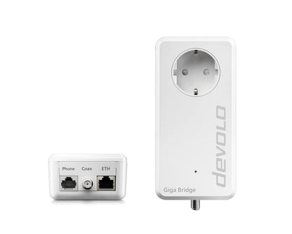 Devolo Giga Bridge Telefon-Set – Glasfaser Anschluss-Set weiss