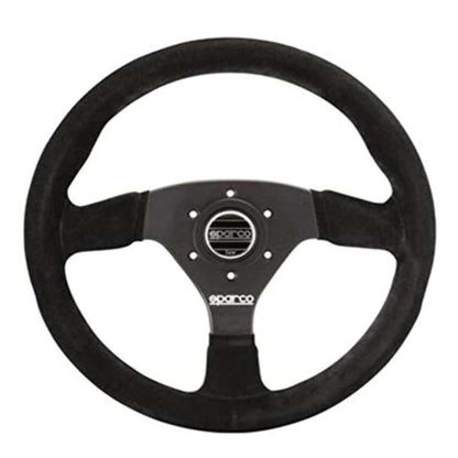 Sparco 015R383PSN Lenkrad, rund, schwarz. Zur Fahrzeuglenkung in Racing- und Tuning-Anwendungen.