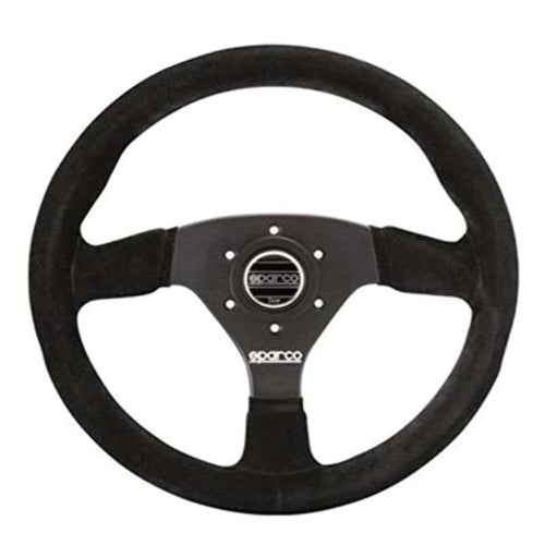 Sparco 015R383PSN Lenkrad, rund, schwarz. Zur Fahrzeuglenkung in Racing- und Tuning-Anwendungen.