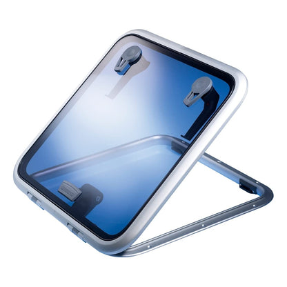 Lewmar Schritt Herren Decksluke Low Profile Grösse 10. Rechteckige Aluminiumluke mit Acrylglasplatte zur Belüftung und Lichteinfall in Bootskabinen.