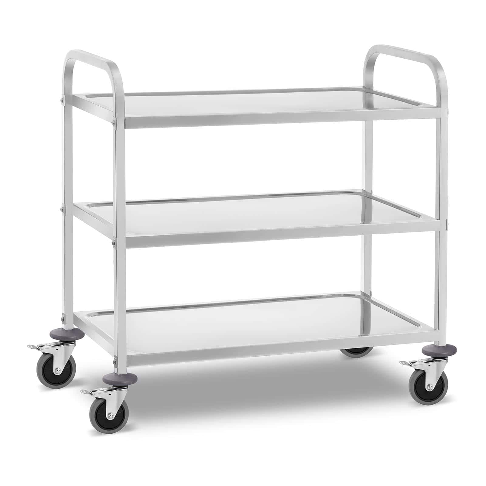 Royal Catering RCSW 3B Servierwagen Edelstahl 3 Borde. Zum Transport von Speisen und Geschirr in der Gastronomie.