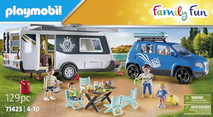 PLAYMOBIL Family Fun Wohnwagen mit Auto - Camping