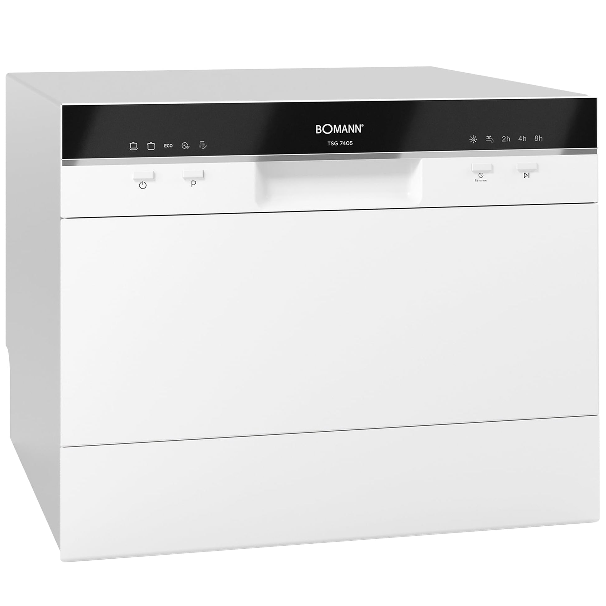 Bomann TSG 7405 Mini Geschirrspüler Tischgerät – Weiss. Weißes Tischgerät spült Geschirr platzsparend in der Küche.