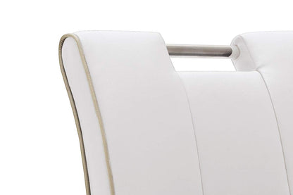 Robas Lund CA.STA Barhocker weiss – PU/Edelstahl drehbar