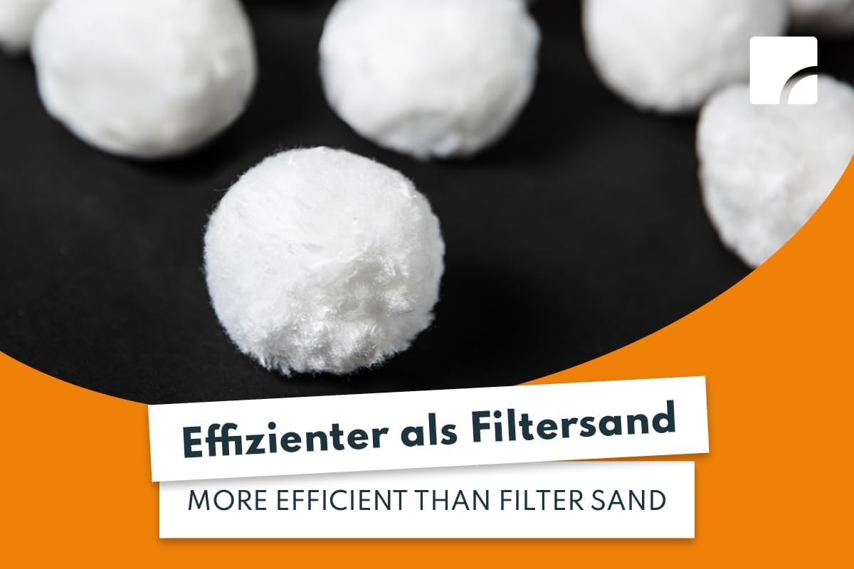 STEINBACH Filter Balls 1400 g – Filtersand-Ersatz für Sandfilter, Filterbälle aus Polyethylen mit Filternetz