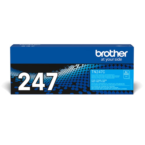 BROTHER TN-247C Tonerkartusche für Laserdrucker – Cyan. Liefert Cyan-Toner für Farbdrucke.