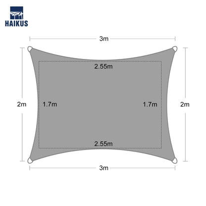HAIKUS Sonnensegel 4x5 m rechteckig aus HDPE mit UV-Schutz, grau