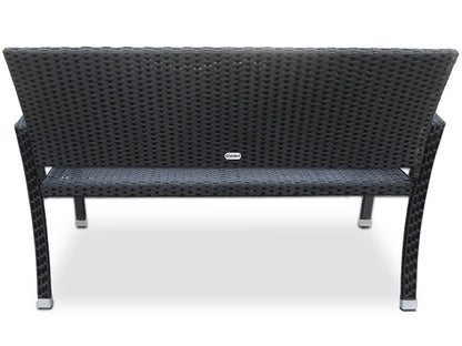 Casaria® Gartenbank Polyrattan Kunststoff Wetterfest – Schwarz