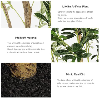 YOLEO Kunstpflanze Olivenbaum 150cm – realistisch für Innenraum