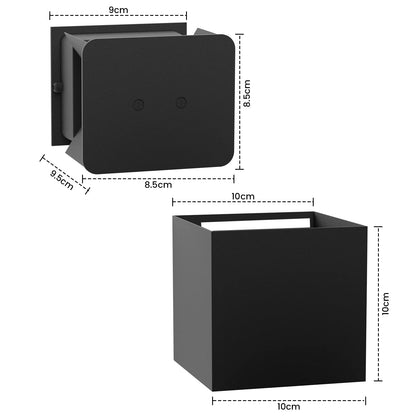 Homefire LED Wandleuchte Up Down Aussen/Innen 4er Set, Schwarz 3000K
