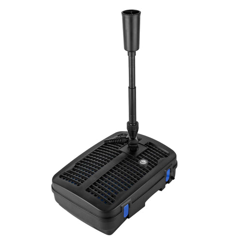 Forever Speed 4-in-1 Teichpumpe mit Filter und 11W UV-Klärer, 2500 l/h mit drei Springbrunnenaufsätzen