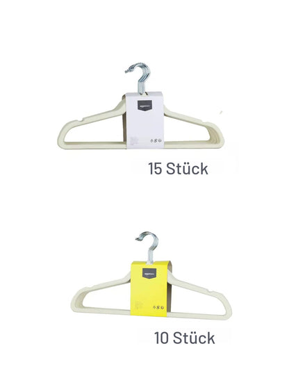 Amazon Basics Samt-Kleiderbügel, rutschfest, 100er-Pack, Elfenbein