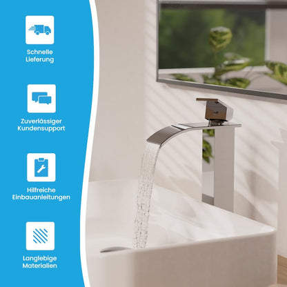 Bächlein Badarmatur Tamina Einhebelmischer - Wasserfall-Design Chrom