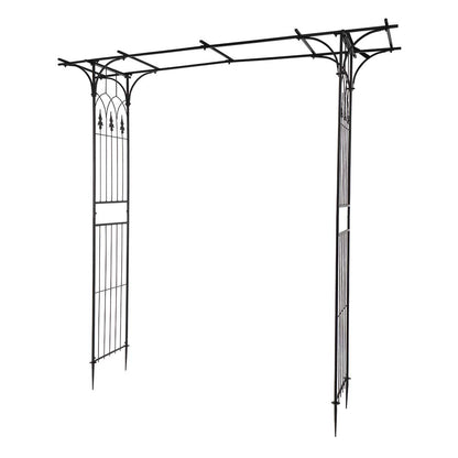 LEADZM Rosenbogen aus Metall 206x41x208 cm Rankhilfe Schwarz