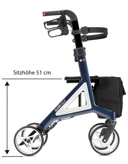 Bischoff&Bischoff Alevo Alu Rollator SH 51cm faltbar Nacht-Blau
