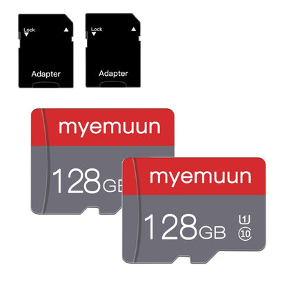Zwei Speicherkarten TF Karte 128GB mit Adapter, C10 UHS-I A1 für Smartphone/Drucker/PC/Kamera/Tablet (2 x 128GB)