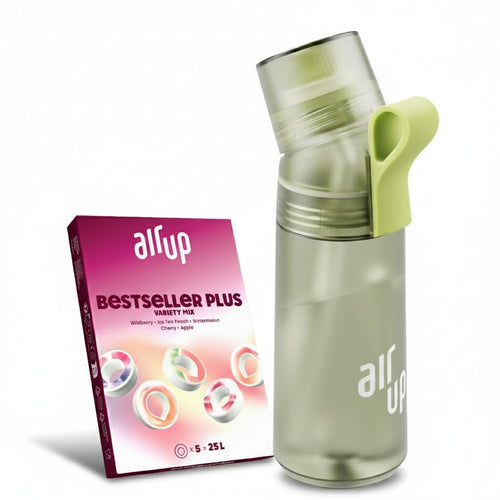 air up Twist Pro Trinkflasche Starter Set mit 5 Pods, Green Sage