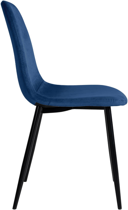 CLP Napier Esszimmerstühle 4er Set Samt blau Metallgestell