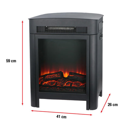 Classic Fire Elektrokamin Modena – Schwarz mit Heizfunktion