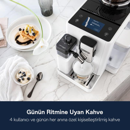 De’Longhi Rivelia Kaffeevollautomat LatteCrema System – Weiss