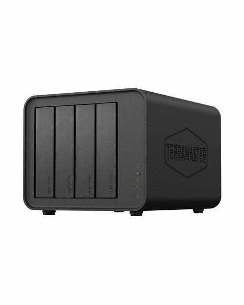 TERRAMASTER D4-320 Externes Festplattengehäuse - 4fach USB-C Gen2. Schwarzes Gehäuse für externe Festplatten mit USB-C Gen2.