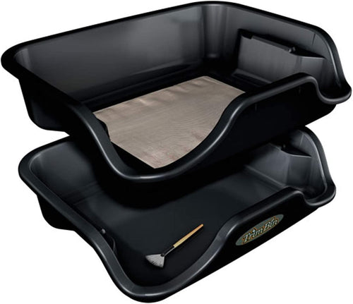 Harvest More Trim Bin Siebbehälter – 2-teilig, 150 Mikron Sieb. Zwei Kunststoffschalen mit Sieb zur Trennung von Pflanzenmaterial und Trichomen.