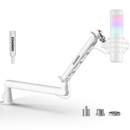 Aokeo AK-55 Mikrofonarm, flaches Design, verstellbar, bis 2 kg, Stahlarm mit Tischklemme