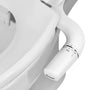 SAMODRA Bidet-Aufsatz B007, nicht elektrisch, Doppeldüsen, links – ultraflache Bauweise aus ABS mit Drehknauf