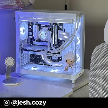 NZXT H6 Flow Dual-Kammer Panorama Glas PC Gehäuse - Weiss