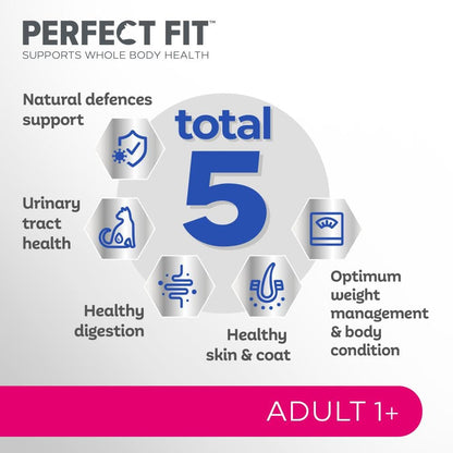 Perfect Fit Katzen-Trockenfutter Adult 1+ mit Huhn, 3 x 2,8 kg