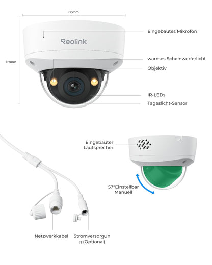 Reolink RLC-1240A Vandalismusgeschützte PoE-Kamera - 12MP