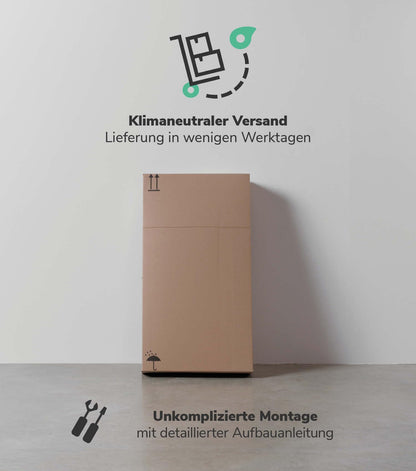 mokebo Der Wäschehüter Wäscheschrank 2 Fächer Weiss 95x80x40 cm