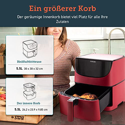 COSORI Heissluftfritteuse CP158-AF – Testsieger Airfryer Rot